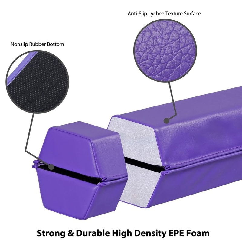 Folding Balance Beam Floor Gymnastics Equipment For Kids NonSlip Base PVC Fabric For Home Use 13