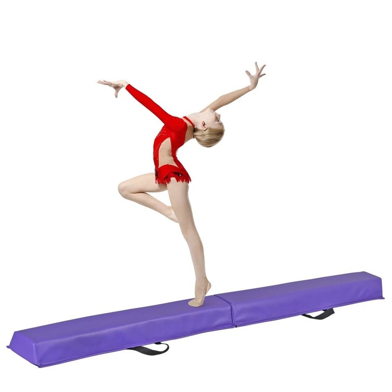 Folding Balance Beam Floor Gymnastics Equipment For Kids NonSlip Base PVC Fabric For Home Use 14