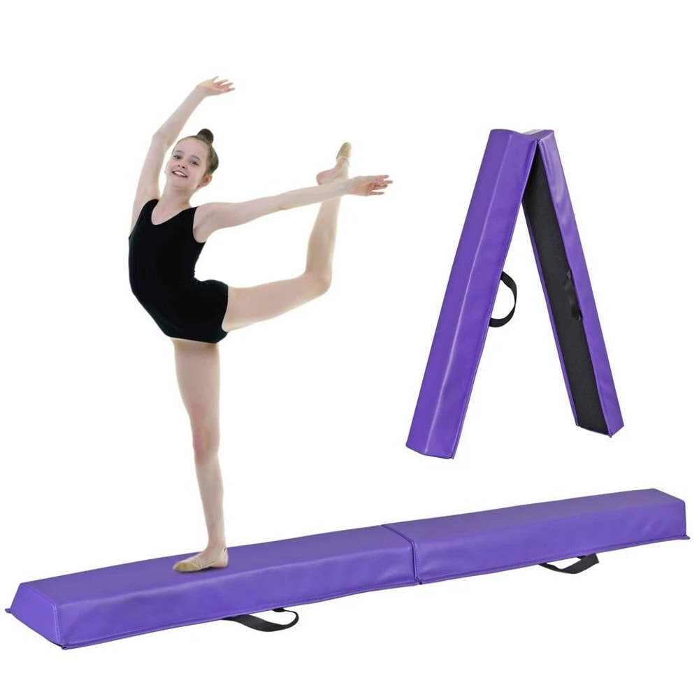 Folding Balance Beam Floor Gymnastics Equipment For Kids NonSlip Base PVC Fabric For Home Use 15