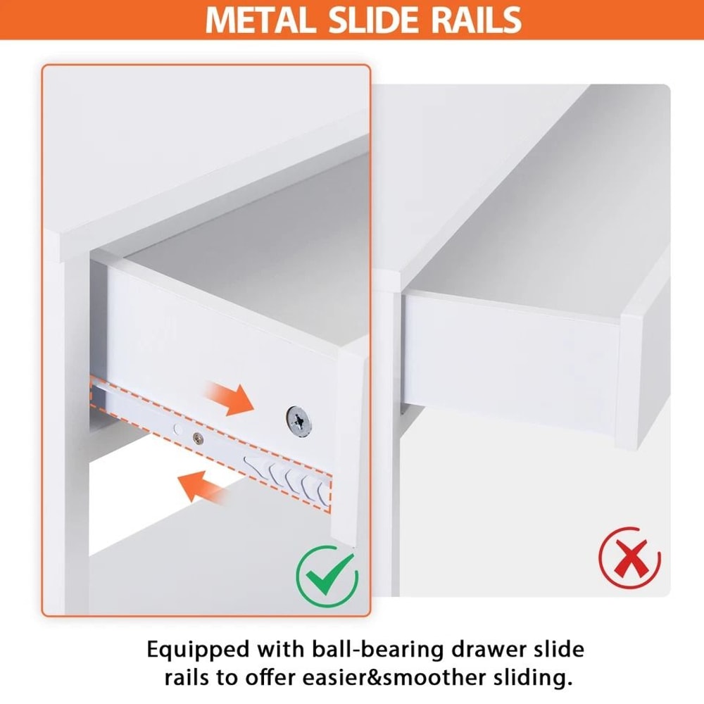 White Tier Console Table Wooden Sofa Side Table With Drawer Narrow Entryway Table MDF Console Table 1