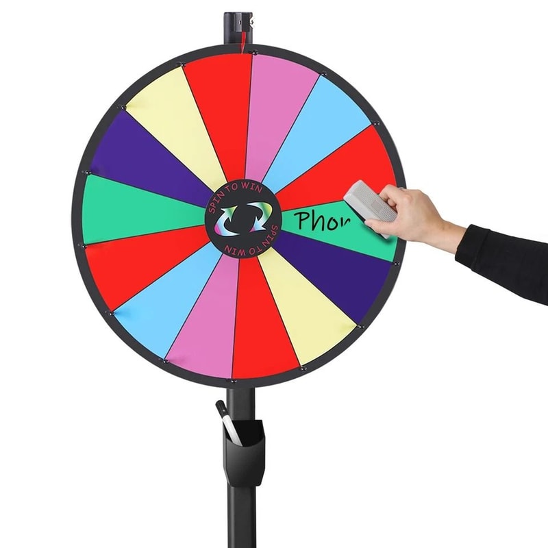 Adjustable Spinning Prize Wheel Slot Acrylic Board With DryErase Marker Eraser Perfect For Trade S 4