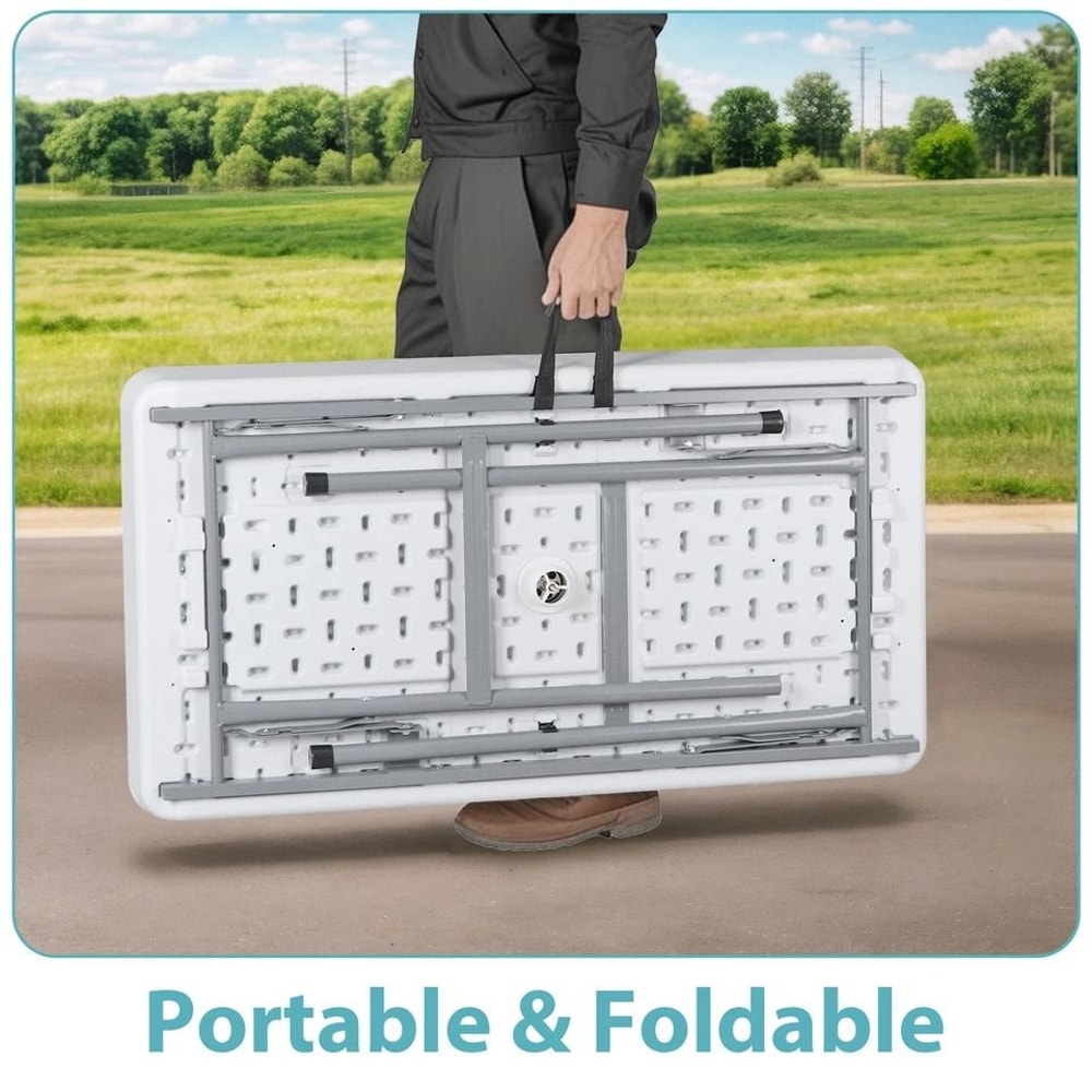 Outdoor Folding Table Party Ice Cooler With Bucket Portable Table White Removable Skirt For Outdoor 3