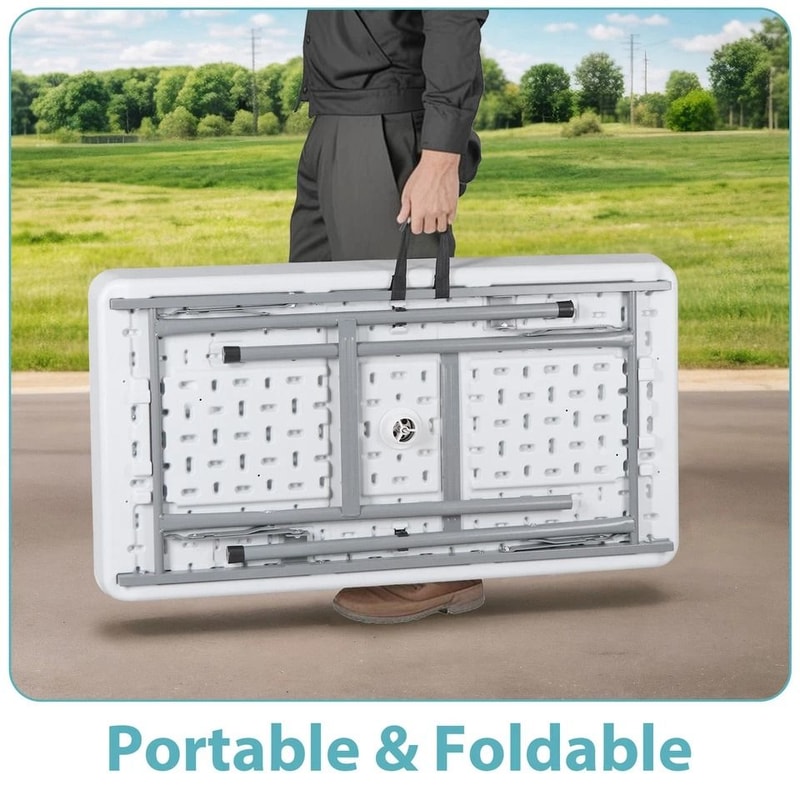 Outdoor Folding Table Party Ice Cooler With Bucket Portable Table White Removable Skirt For Outdoor 3