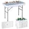 Outdoor Folding Table Party Ice Cooler With Bucket Portable Table White Removable Skirt For Outdoor 5