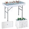 Outdoor Folding Table Party Ice Cooler With Bucket Portable Table White Removable Skirt For Outdoor 5