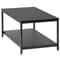 Rustic Black Tier Small Coffee Table Wood Rectangle Side End Table Storage Shelf Sturdy Metal Frame 2