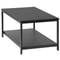 Rustic Black Tier Small Coffee Table Wood Rectangle Side End Table Storage Shelf Sturdy Metal Frame 2