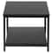 Rustic Black Tier Small Coffee Table Wood Rectangle Side End Table Storage Shelf Sturdy Metal Frame 11