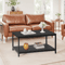 Rustic Black Tier Small Coffee Table Wood Rectangle Side End Table Storage Shelf Sturdy Metal Frame 12