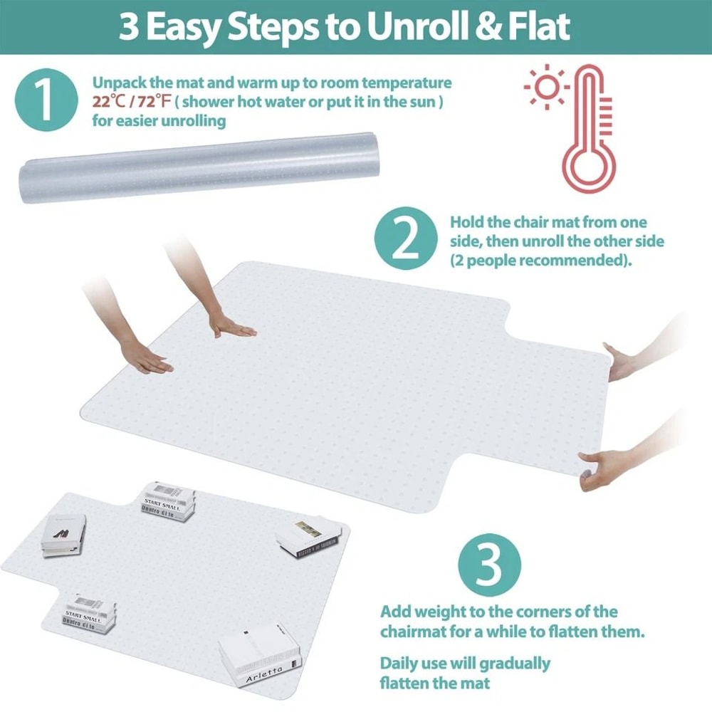 Desk Chair Mat For Carpet Office Chair Mat With Extended Lip Clear PVC Floor Protector Durable And 9