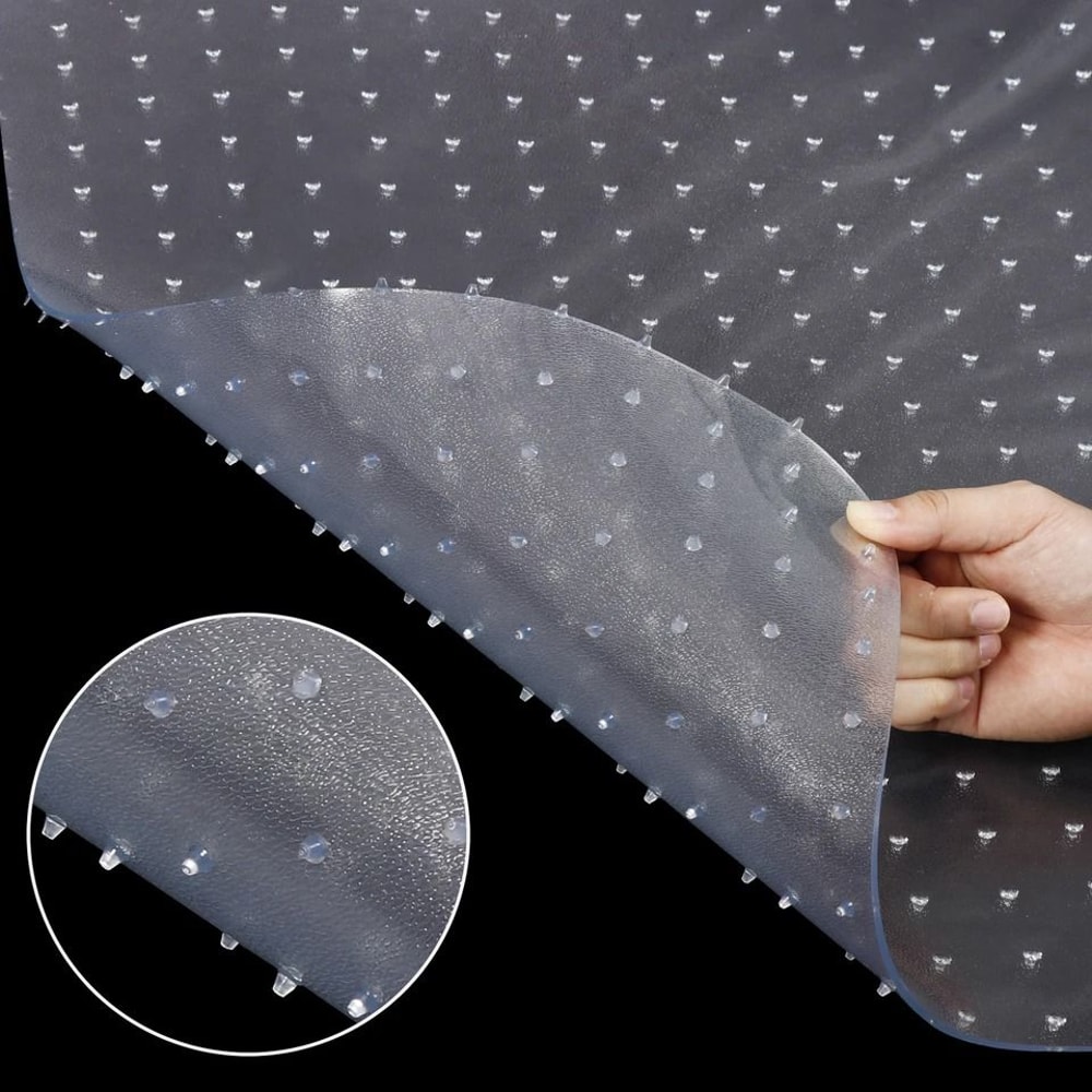 Desk Chair Mat For Carpet Office Chair Mat With Extended Lip Clear PVC Floor Protector Durable And 3