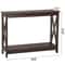 Sofa Side Table Tier Console Table With Large Storage Shelf For Entryway Hallway Brown XShape MDF F 4