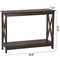 Sofa Side Table Tier Console Table With Large Storage Shelf For Entryway Hallway Brown XShape MDF F 4