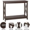 Sofa Side Table Tier Console Table With Large Storage Shelf For Entryway Hallway Brown XShape MDF F 5