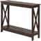 Sofa Side Table Tier Console Table With Large Storage Shelf For Entryway Hallway Brown XShape MDF F 6