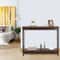 Sofa Side Table Tier Console Table With Large Storage Shelf For Entryway Hallway Brown XShape MDF F 8