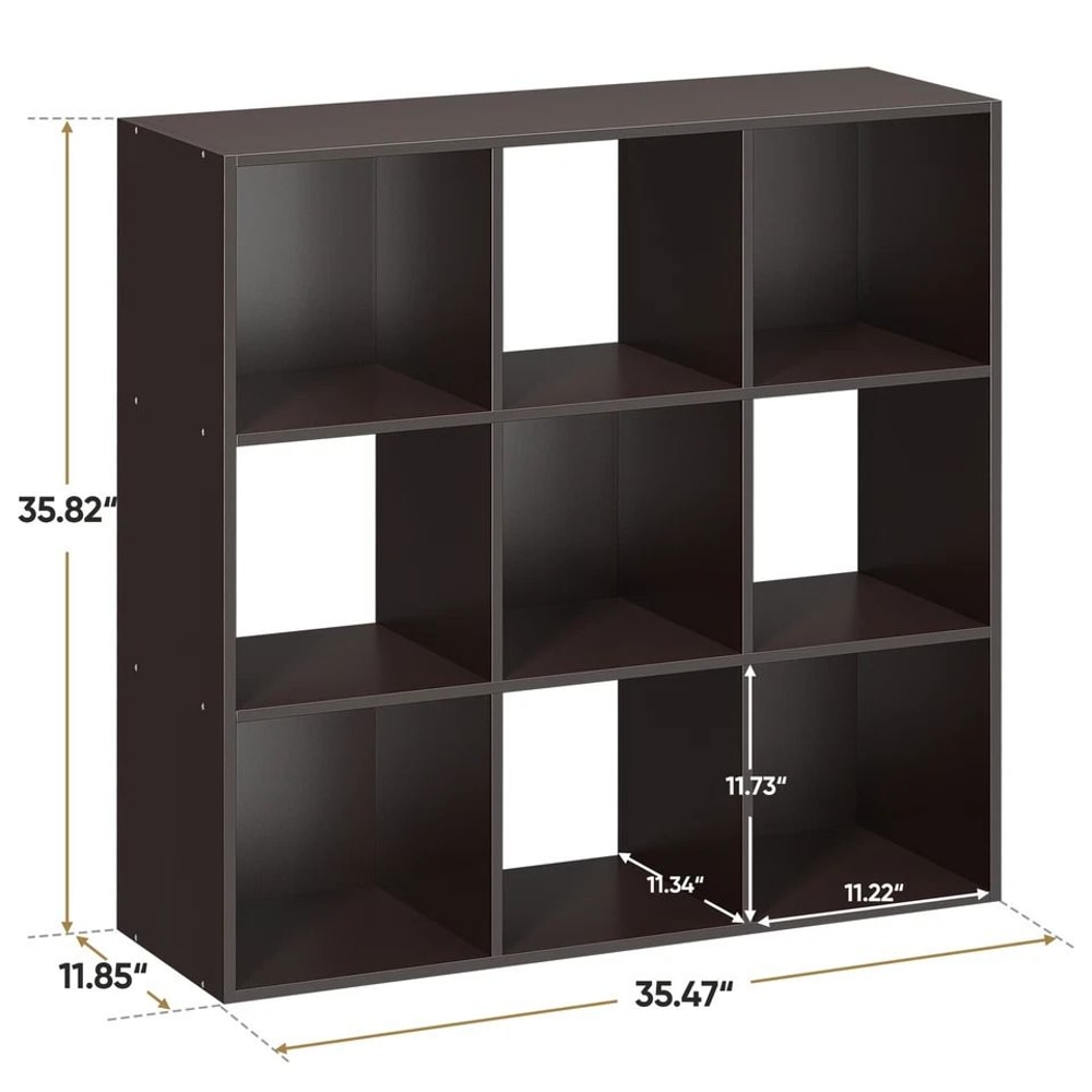 Wooden Bookshelf Display Cube Storage Organizer Removable Back Panel Brown 6