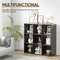 Wooden Bookshelf Display Cube Storage Organizer Removable Back Panel Brown 7