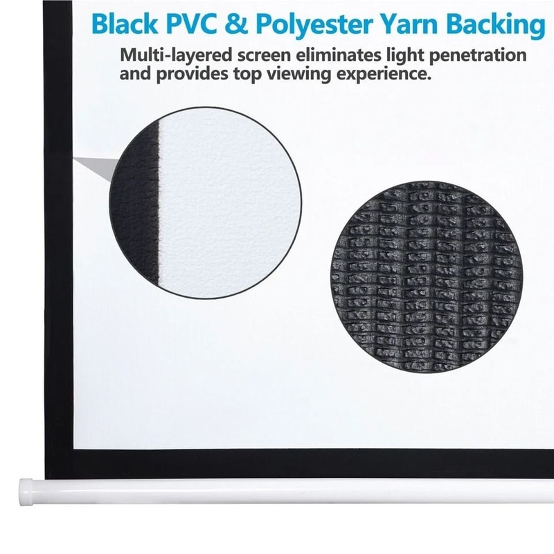 HD Manual Pull Down Projection Screen Portable Projector Screen Movie Screen Aspect Ratio White 9