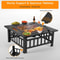Square Fire Pit Wood Burning Backyard Patio Stove Heater Fire Pit Fireplace Outdoor Charcoal Grill 5