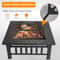 Square Fire Pit Wood Burning Backyard Patio Stove Heater Fire Pit Fireplace Outdoor Charcoal Grill 6