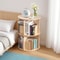 Rotating Bookshelf Display Corner Bookcase Floor Standing Pine Wood Shelf Smooth Rotation 1