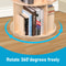 Rotating Bookshelf Display Corner Bookcase Floor Standing Pine Wood Shelf Smooth Rotation 3