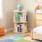 Rotating Bookshelf Display Corner Bookcase Floor Standing Pine Wood Shelf Smooth Rotation 9