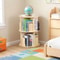 Rotating Bookshelf Display Corner Bookcase Floor Standing Pine Wood Shelf Smooth Rotation 9