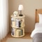 Rotating Bookshelf Display Corner Bookcase Floor Standing Pine Wood Shelf Smooth Rotation 10