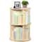 Rotating Bookshelf Display Corner Bookcase Floor Standing Pine Wood Shelf Smooth Rotation 4