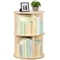 Rotating Bookshelf Display Corner Bookcase Floor Standing Pine Wood Shelf Smooth Rotation 0