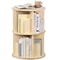 Rotating Bookshelf Display Corner Bookcase Floor Standing Pine Wood Shelf Smooth Rotation 6