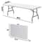 FoldinHalf Plastic Folding Picnic Table Outdoor Portable Table White Sturdy Design Easy To Clean 1
