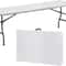 FoldinHalf Plastic Folding Picnic Table Outdoor Portable Table White Sturdy Design Easy To Clean 0