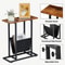 Rustic Brown Small Narrow Side Sofa Table End Table Nightstand Magazine Holder Adjustable Feet For 2