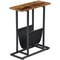 Rustic Brown Small Narrow Side Sofa Table End Table Nightstand Magazine Holder Adjustable Feet For 5