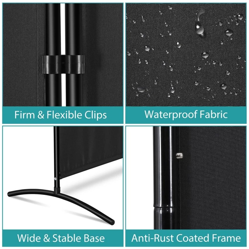 Tall Folding Privacy Screens Partition Panel Room Divider Separator Black Versatile Partition For P 6