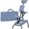 Lightweight Professional Massage Chair Portable Tattoo Chair Blue PU Leather Adjustable Armrest And 10