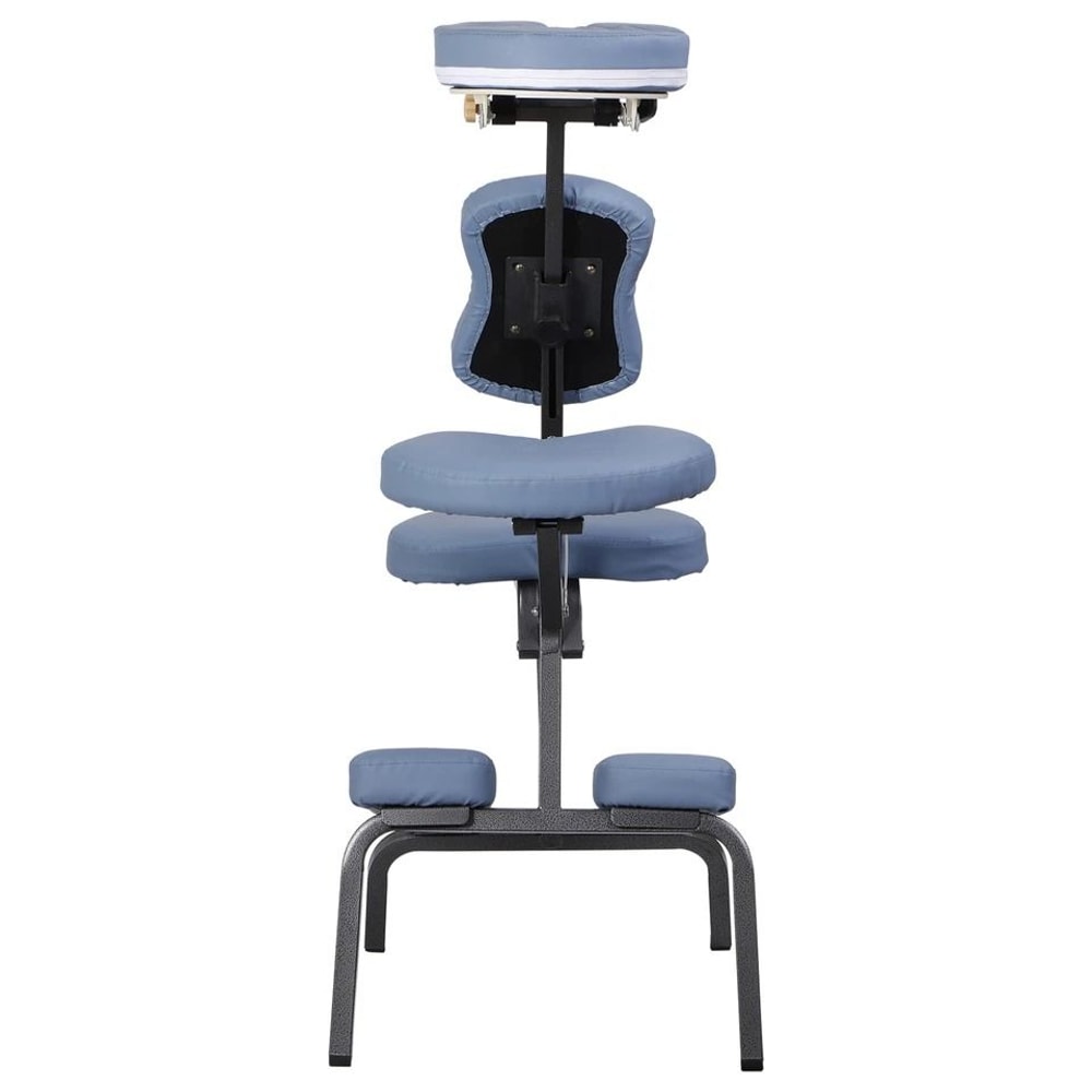 Lightweight Professional Massage Chair Portable Tattoo Chair Blue PU Leather Adjustable Armrest And 8