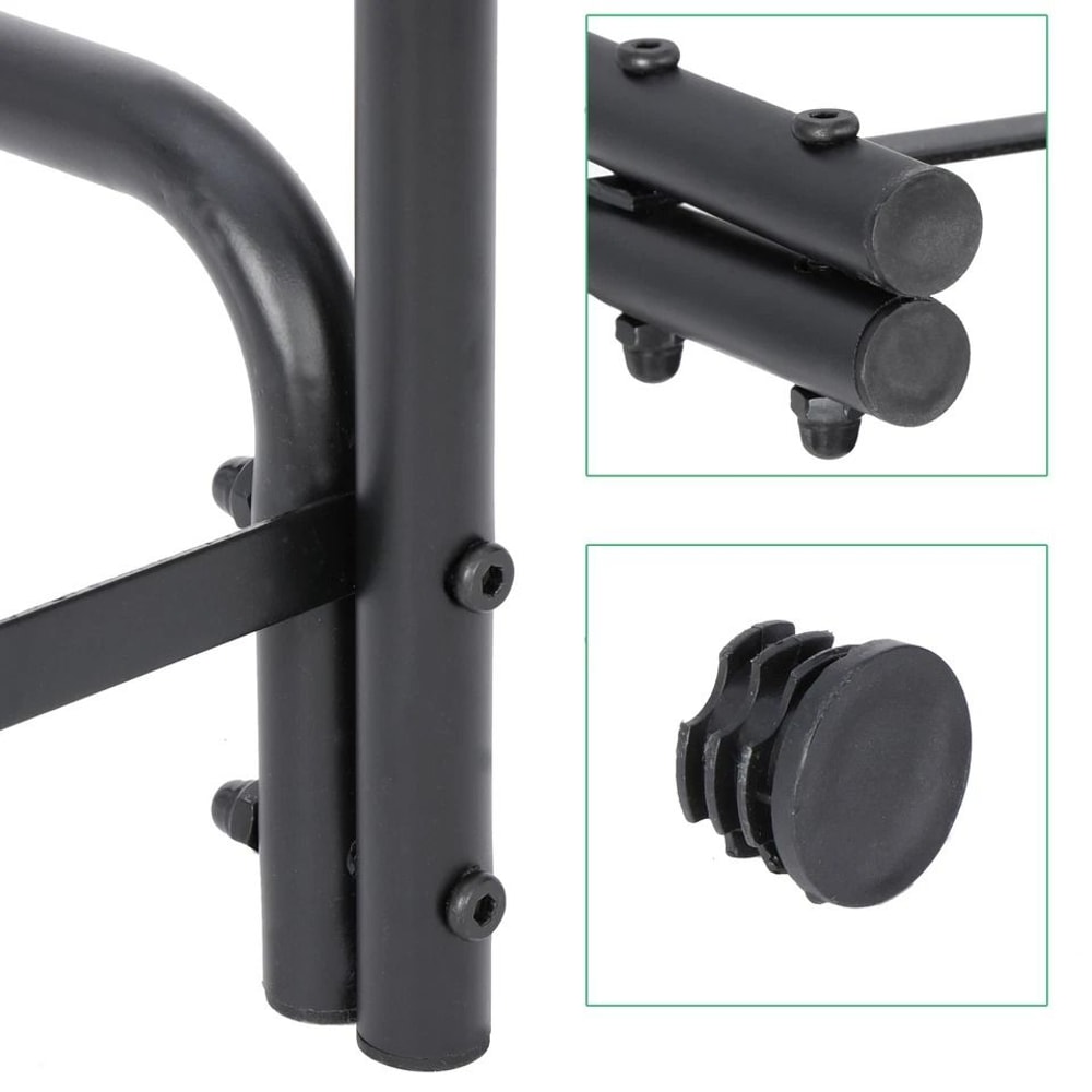 Steel Firewood Log Rack Stand IndoorOutdoor Fireplace Wood Holder Sturdy Black Tubular Storage For 4