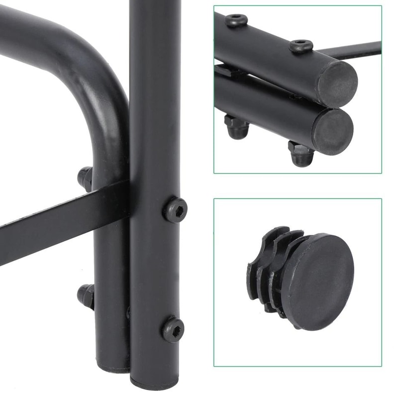 Steel Firewood Log Rack Stand IndoorOutdoor Fireplace Wood Holder Sturdy Black Tubular Storage For 4