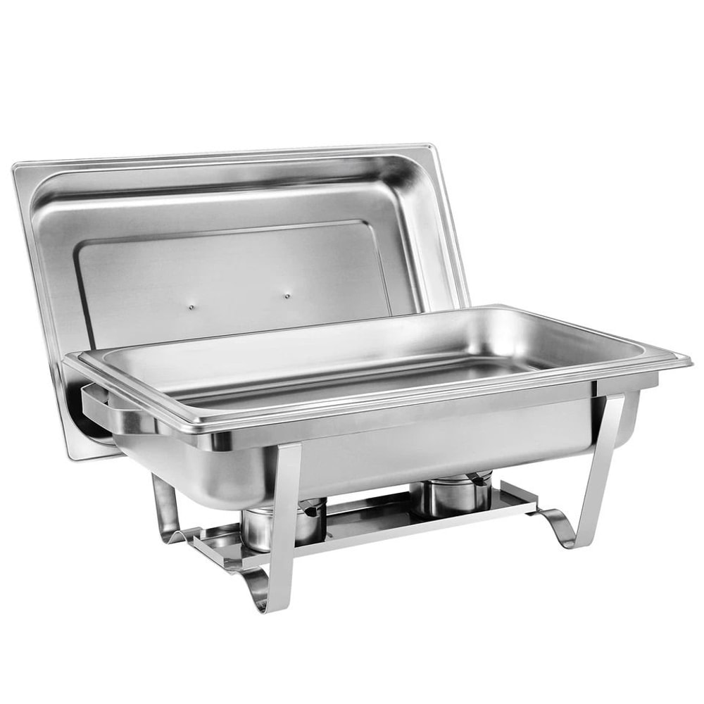 Quart Stainless Steel Chafing Dish Full Size Buffet Chafer Rectangular Mirror Finish With Durable F 3