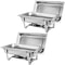 Quart Stainless Steel Chafing Dish Full Size Buffet Chafer Rectangular Mirror Finish With Durable F 8