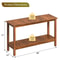 Natural Acacia Wood Console Table Buffet Bar Organizer Sturdy Multiuse Storage With Adjustable Feet 1