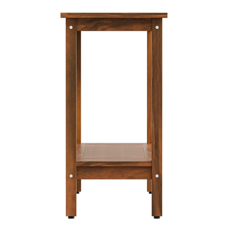 Natural Acacia Wood Console Table Buffet Bar Organizer Sturdy Multiuse Storage With Adjustable Feet 5