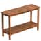 Natural Acacia Wood Console Table Buffet Bar Organizer Sturdy Multiuse Storage With Adjustable Feet 7