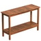 Natural Acacia Wood Console Table Buffet Bar Organizer Sturdy Multiuse Storage With Adjustable Feet 7