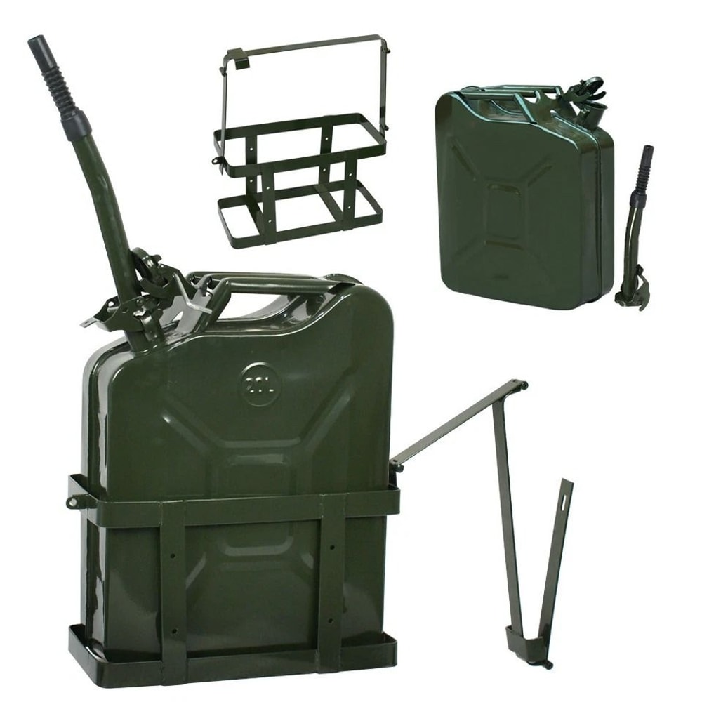 Gasoline Jerry Can Metal Tank Steel Construction Military Quality Lockable Filter Seal Extra Fuel S 1