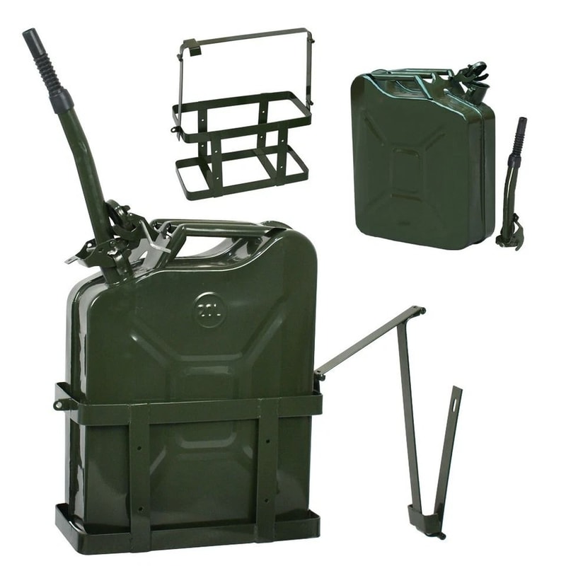 Gasoline Jerry Can Metal Tank Steel Construction Military Quality Lockable Filter Seal Extra Fuel S 1